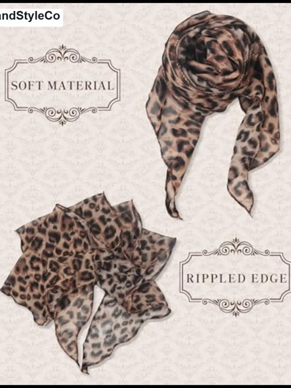 Chiffon Scarf with Removable Flower, Women's Fashion Scarf Headband